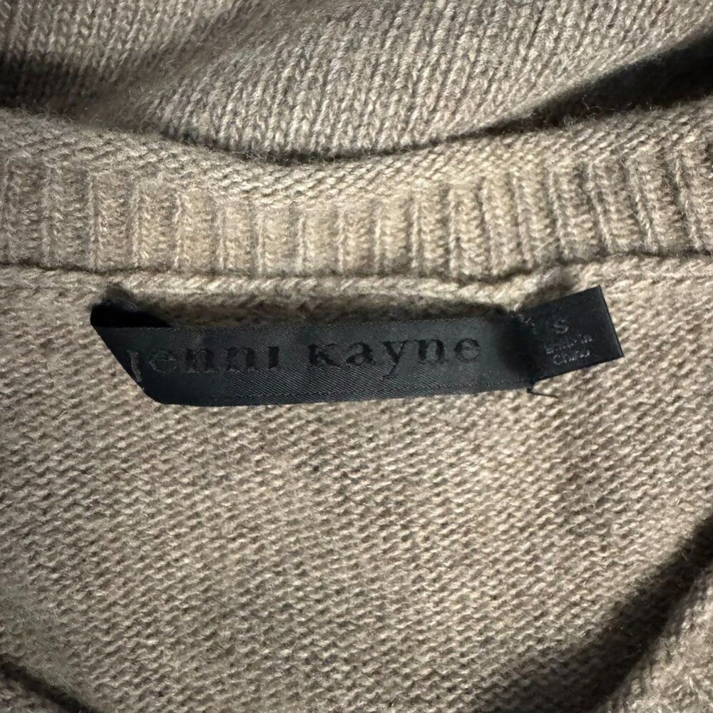 Jenni Kayne Tan Brown Cashmere Wool Blend Cropped Crewneck Oversized Sweater S - Picture 7 of 7